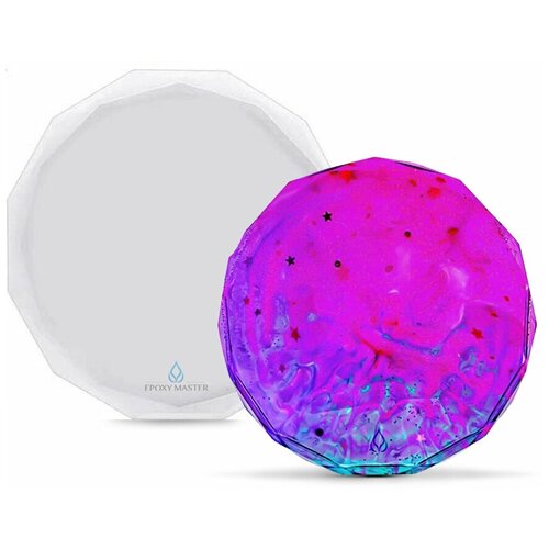 Силиконовый молд - Алмазный круг, 13см силиконовый молд подстаканник круг с пузырьковым узором d9см