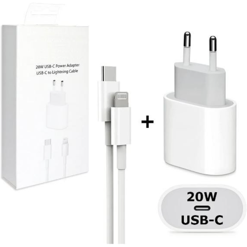 Зарядное устройство для Iphone/ iPad/ AirPods/ 20 W/ Сетевой адаптер USB- C + Кабель Type- C – Lightning/ White сетевое зарядное устройство для iphone ipad airpods 20w быстрая зарядка для айфона vse charger комплект адаптер питания кабель lightning