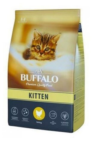 Баффало Mr.Buffalo Kitten 10кг с курицей сухой корм д/котят (078724) - фотография № 16