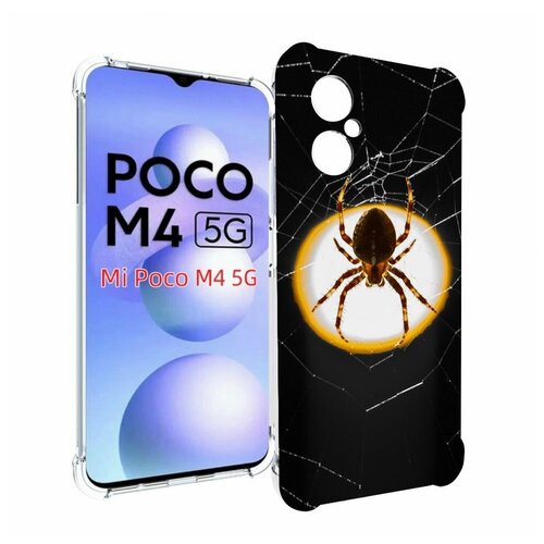 Чехол MyPads паук-с-паутинкой для Xiaomi Poco M4 5G задняя-панель-накладка-бампер