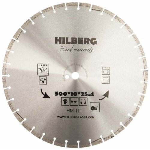 Диск алмазный Hilberg HM111 ( 500x25,4мм ) отрезной Hard Materials Лазер диск алмазный hilberg 400 25 4 hard materials лазер hm109