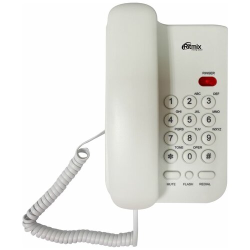 Проводной телефон Ritmix RT-311, белый ritmix rt 330 white