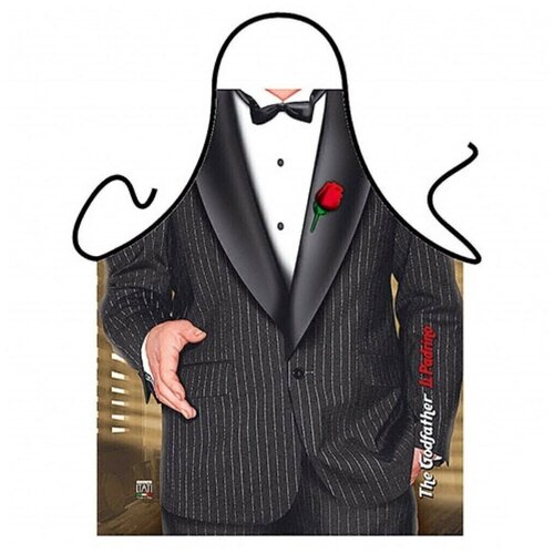 Фартук кухонный, мужской, для кухни с водооталкивающей пропиткой, с приколом 57х75 см, Принт Крестный Отец, Grand Textil