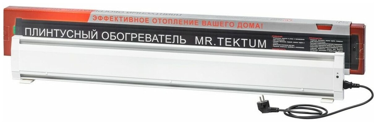Электрический плинтусный обогреватель Mr.Tektum 900Вт Smart 21м белый