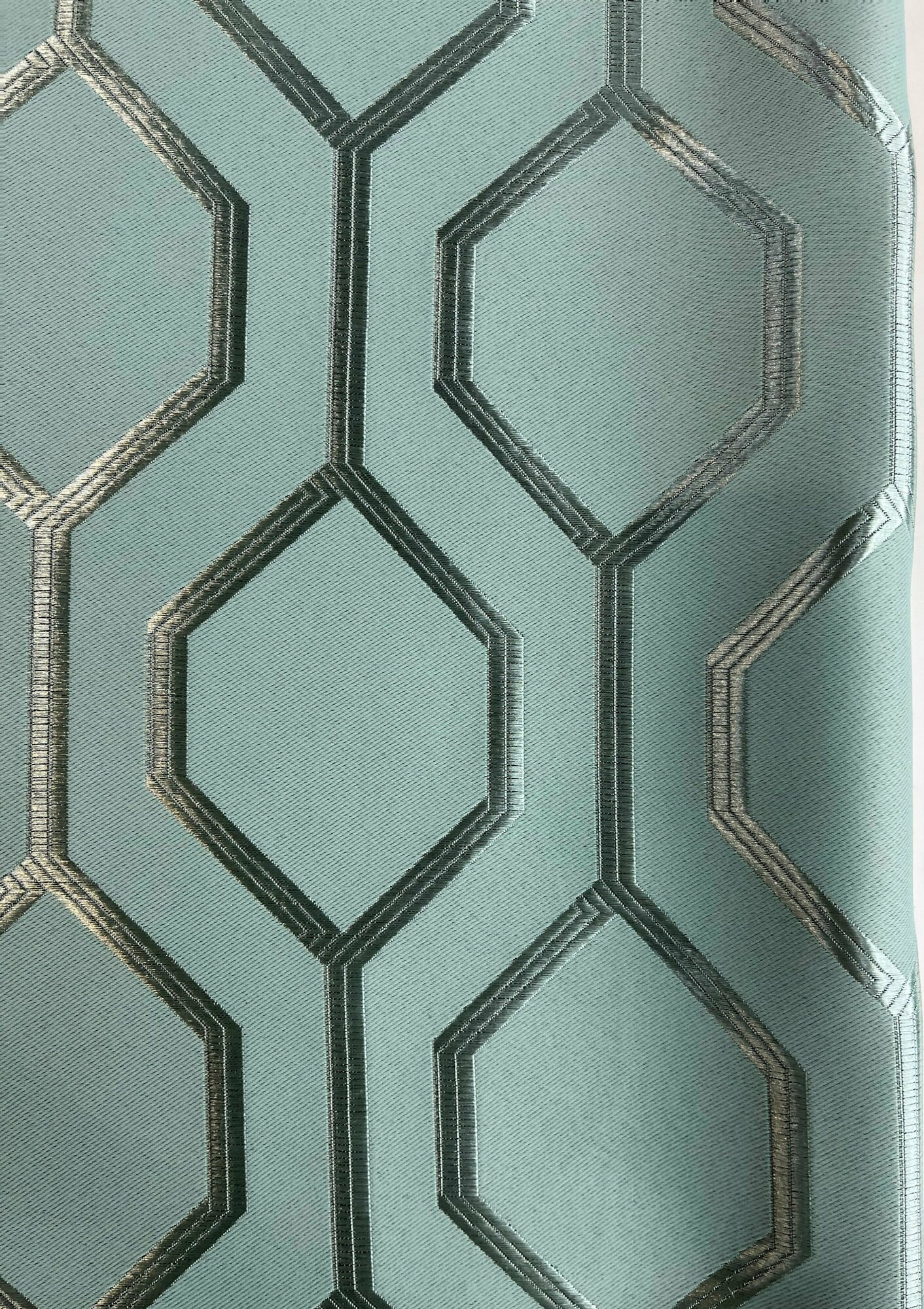 фото Ткань свето-затемняющая двухсторонняя "Соты" высота 280 см, бирюзовый, на отрез, от 1 м