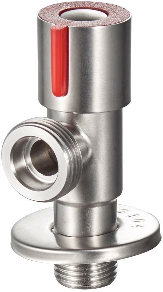 фото Кран шаровый угловой РМС SUS124KR муфтовый (НР/НР) Ду 15x20 (1/2"x3/4")