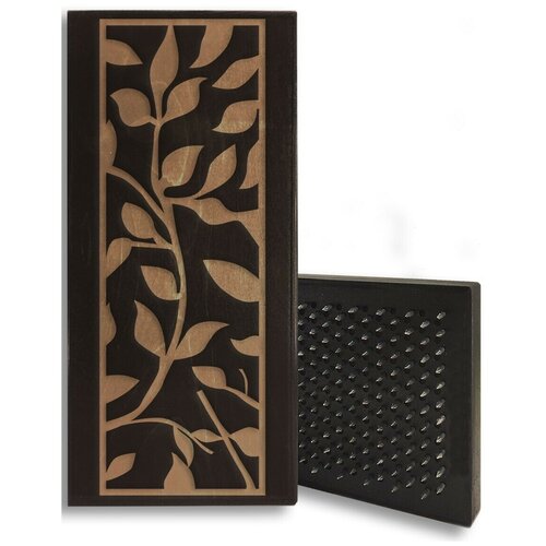 фото Доска садху с динамическими гвоздями, листья - 7 шаг 10мм черная goodwood