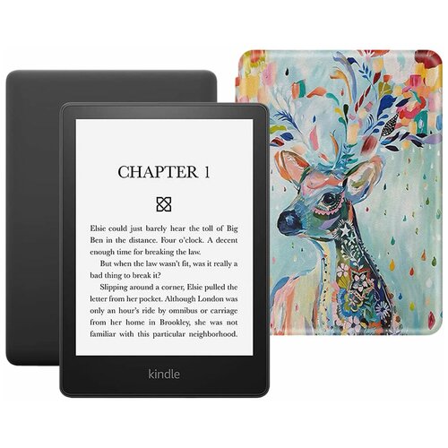 Электронная книга Amazon Kindle PaperWhite 2021 8Gb black Ad-Supported с обложкой ReaderONE