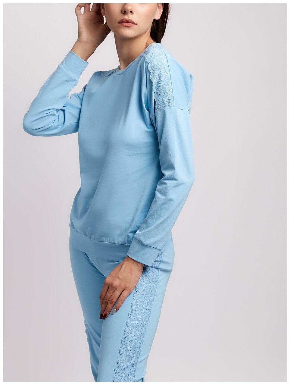Пижама со штанами Mon Plaisir, арт.37282664, голубой, размер 50 - фотография № 11