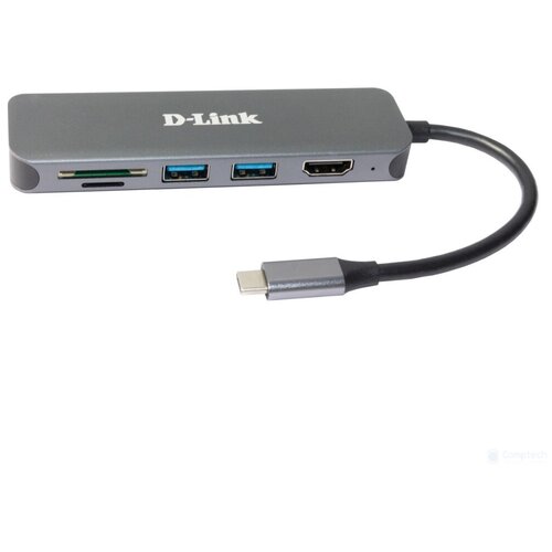 Разветвитель USB 3.0 D-Link DUB-2327 2порт. черный (DUB-2327/A1A) док станция d link dub 2327 usb type c hub 2xusb 3 0 usb type c pd 3 0 hdmi слоты для карт sd и microsd