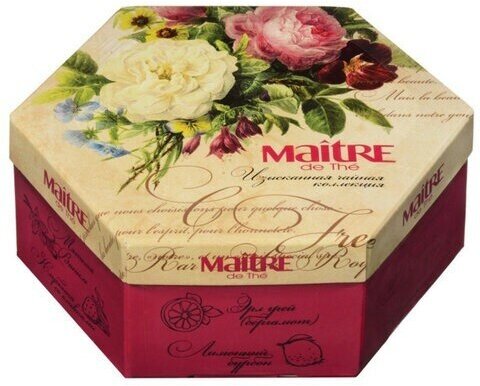 Чай MAITRE "Цветы" ассорти 12 вкусов, набор 60 пакетиков, баж 082