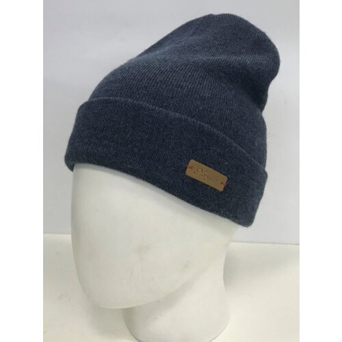 Шапка Noryalli, демисезон/зима, шерсть, вязаная, утепленная, размер 56/57, синий