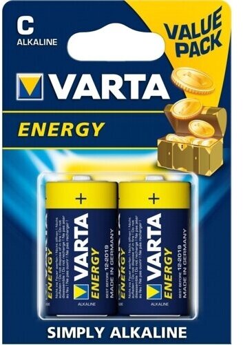 Батарейка C щелочная Varta Energy LR14 (4114) в блистере 2шт.