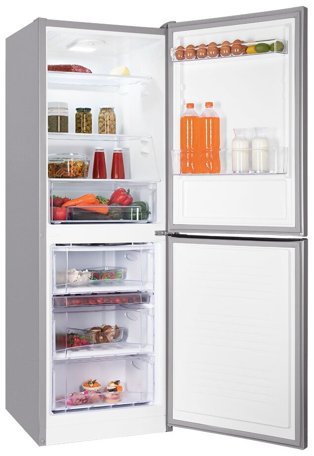Холодильник NORDFROST NRB 151 I двухкамерный, 285 л объем, 172 см высота, серебристый металлик - фотография № 2