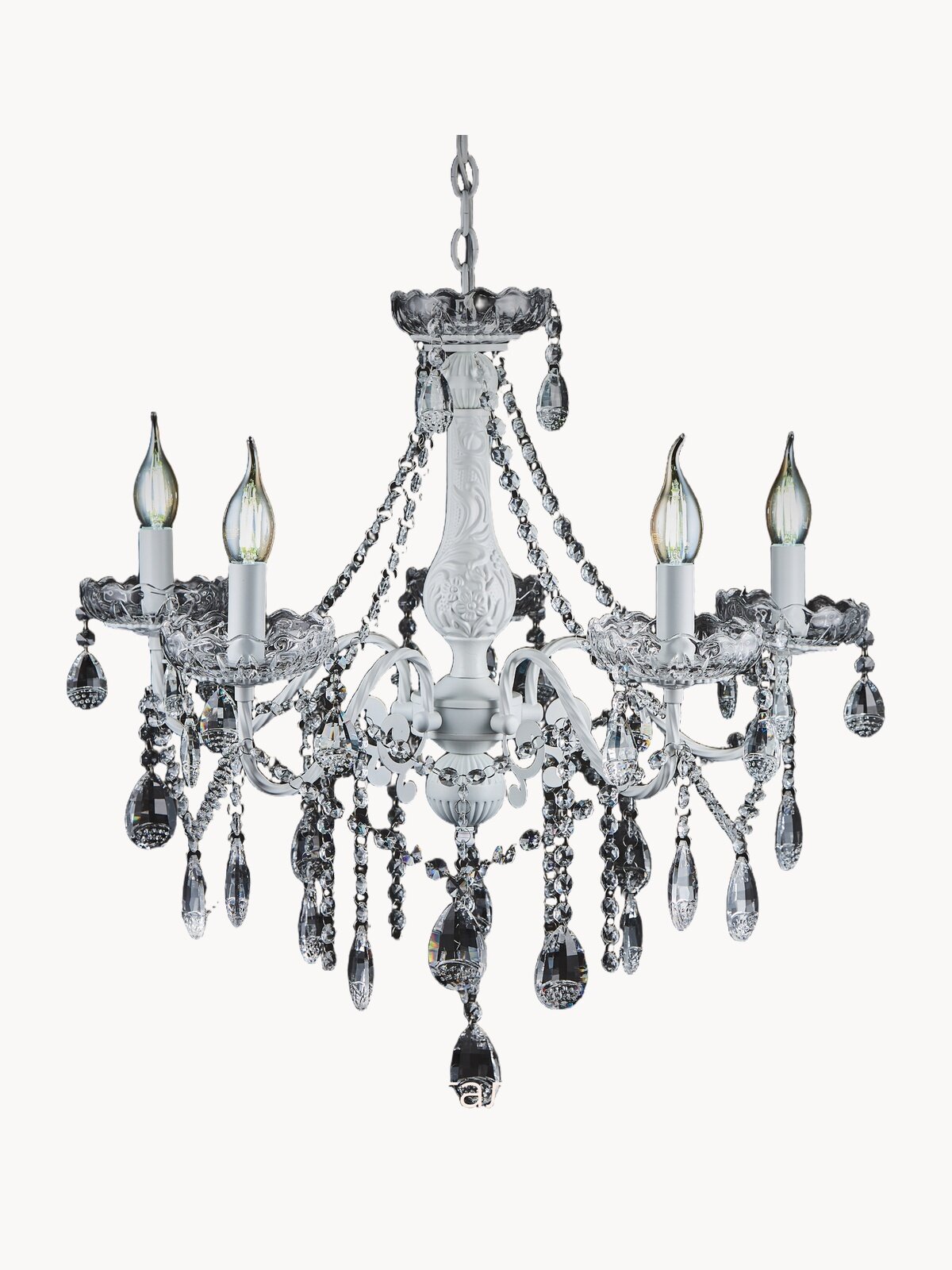 Люстра Wedo light, патина/белый/белый матовый, 84 см, 5 шт., лампа накаливания, механическое управление/регулировка яркости диммером