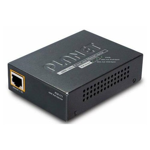 Single Port 10/100/1000Mbps Ultra POE Injector (60 Watts) -w/external power adapter poe injector gigabit 2 port poe adapter 48v 1a power supply wireless ap bridge