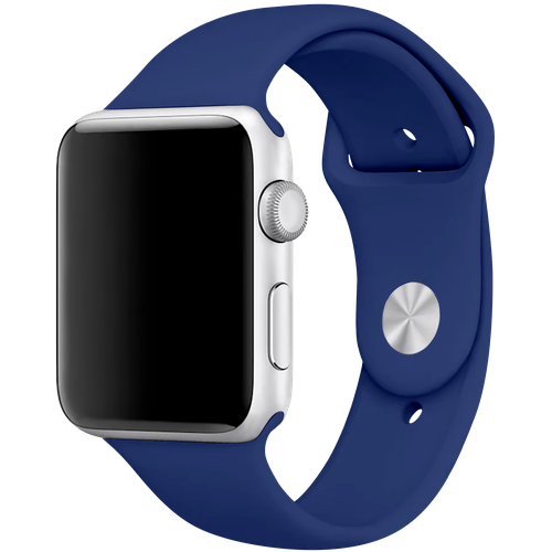 Силиконовый ремешок для Apple Watch 1 8, SE 42, 44, 45, 49 мм / Спортивный браслет на смарт часы Эпл Вотч 1, 2, 3, 4, 5, 6, 7, 8 и СЕ / Синий