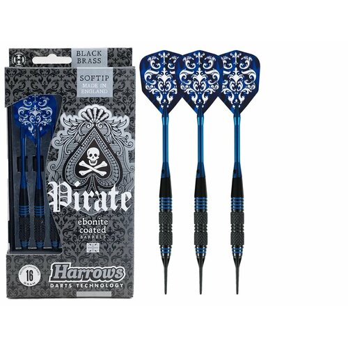 дротики для электронного дартса unicorn core plus black softip 17gr начальный уровень Дротики для электронного дартса Harrows Softip Pirate 18гр