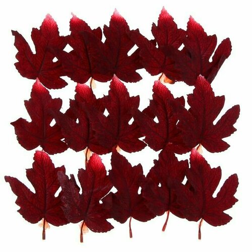 Декор Осенний лист набор 15 шт, размер 1 шт. - 9 x 11 x 0,2 см, цвет красный