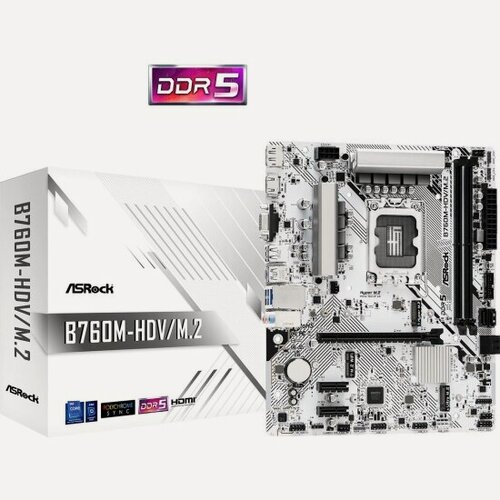 Изображение товара Материнская плата Asrock B760M-HDV/M.2 (LGA1700, mATX)