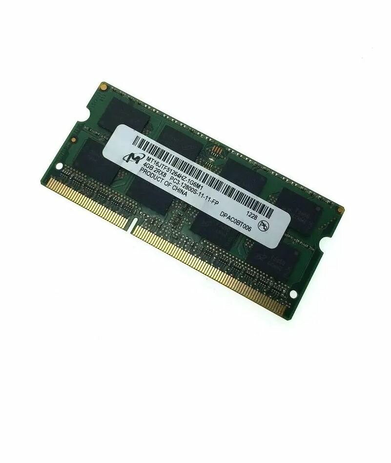 Оперативная память SO-DIMM DDR3 4GB 1600МГц (PC12800) Micron 1.5В