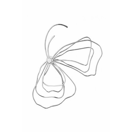 Моносерьга кафф Зяблик, серебро, 925 проба, серебрение, , серебристый