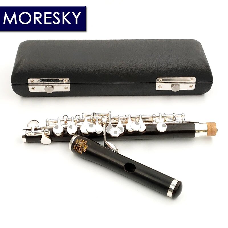 MORESKY эбеновый пикколо C Key Мельхиор Половинный размер флейта посеребренный Материал корпуса Эбеновое дерево MPC-163