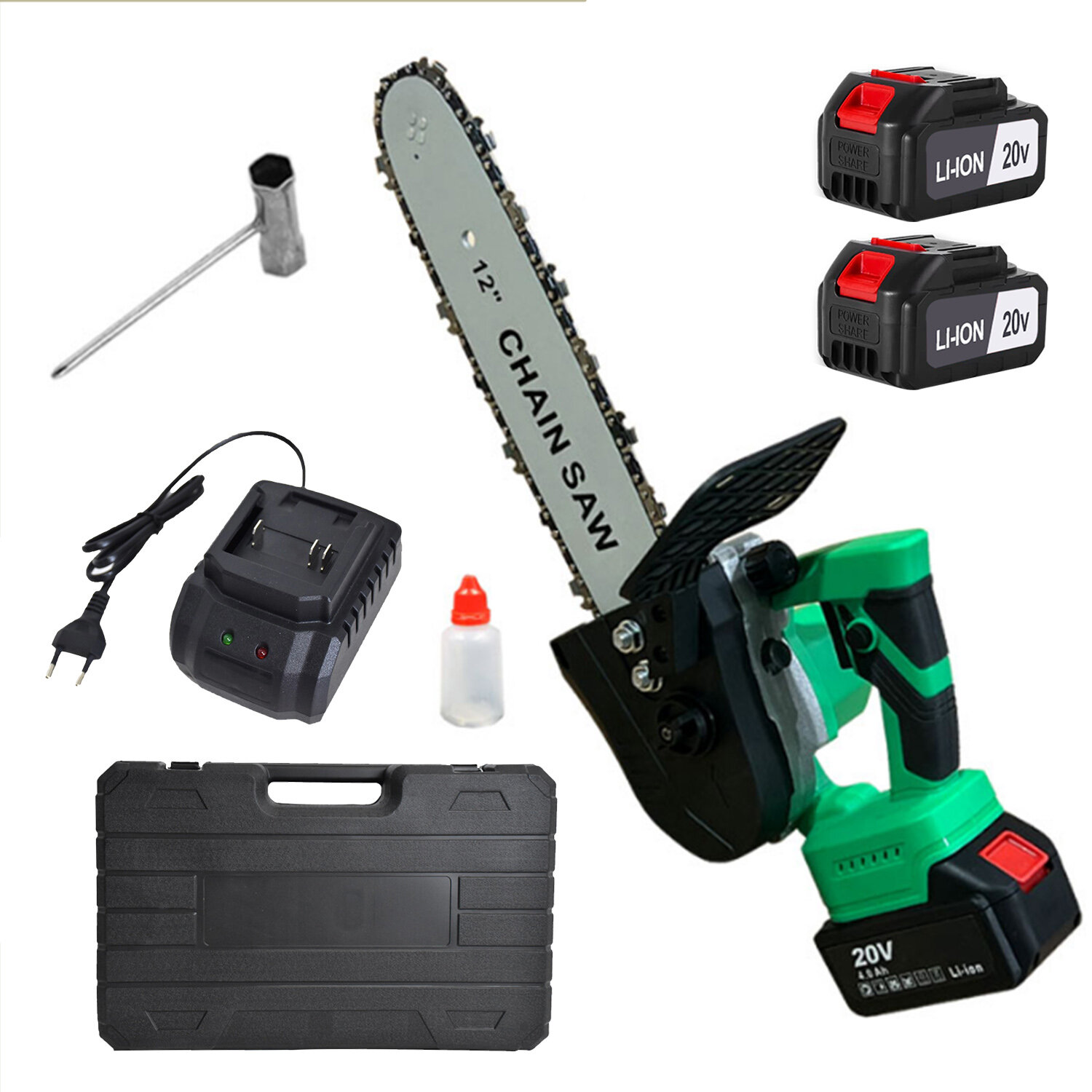 фото Пила цепная аккумуляторная ZITREK GreenSaw 20 PRO (20В, 4 Ач Li-ion аккум. 2шт, ЗУ)