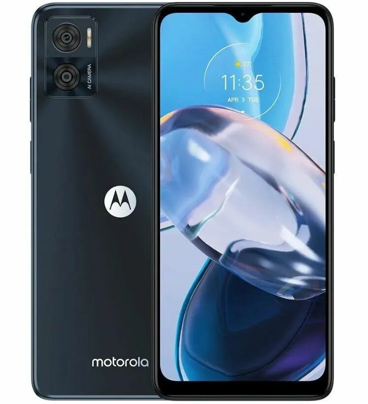6,5" Смартфон Motorola Moto e22 32 ГБ (XT2239-7) черный - 8 x 2,3 ГГц, 3 ГБ, 2 SIM, IPS, 1600x720, 16 Мп, 4G (LTE), 4020 мА*ч