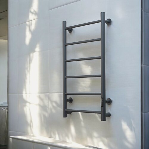 Изображение товара Полотенцесушитель электрический Тругор 400мм 800мм форма лесенка подключение универсальное цвет серый графит