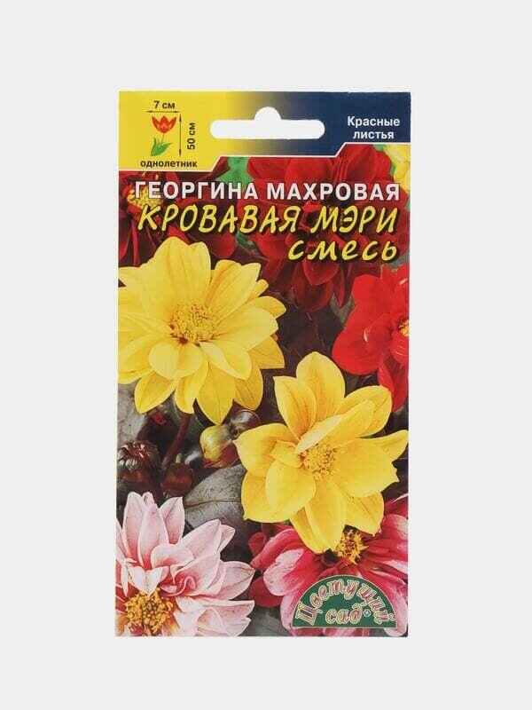 Семена Георгина махровая Кровавая Мэри Цветущий сад 2 шт