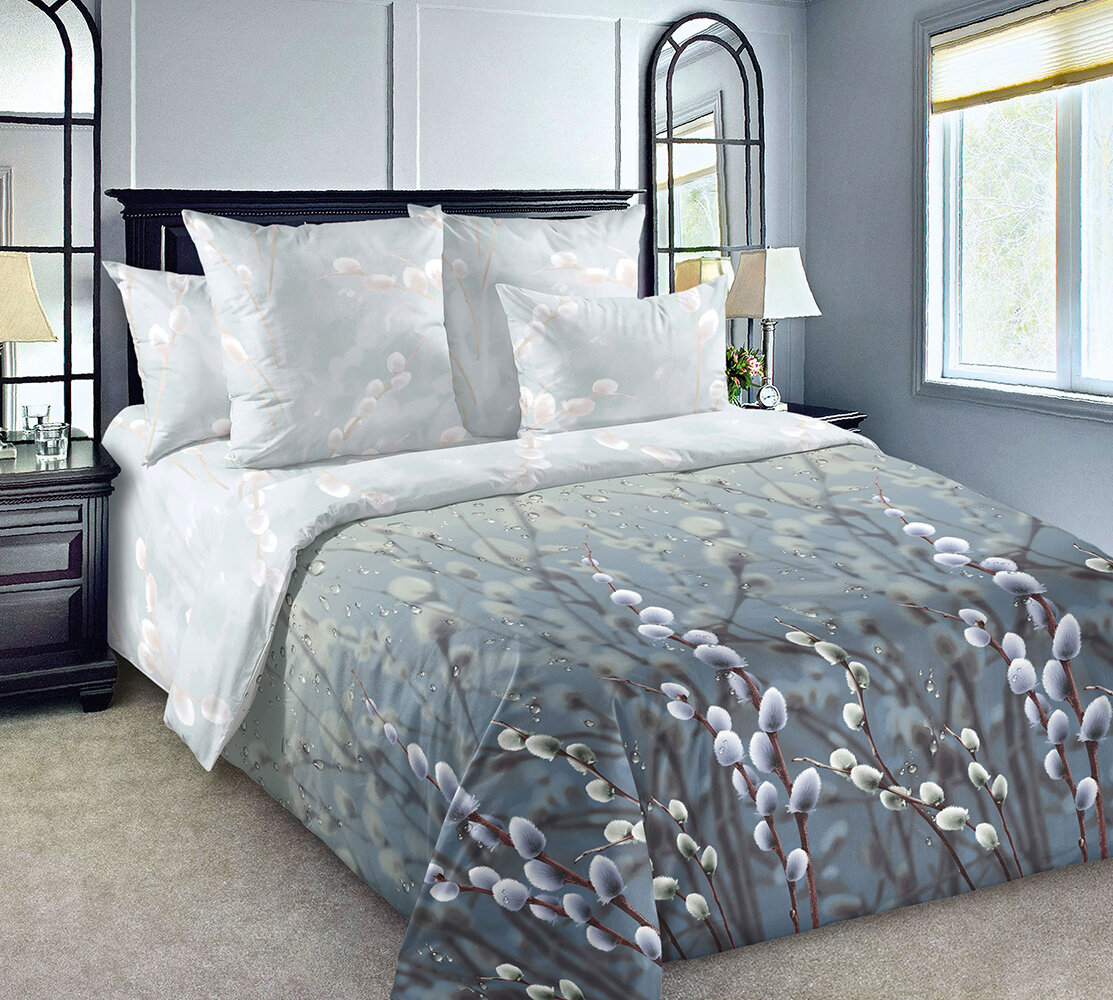 Постельное белье Mercury Home Вербушки Евро Перкаль 2 наволочки 50x70