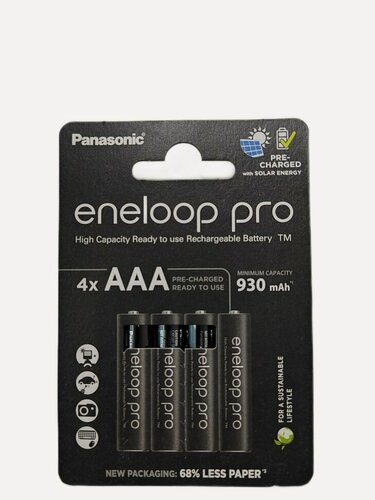Изображение товара Аккумулятор Panasonic eneloop pro BK-4HCDE/4BE 930mAh AAA BL4, упаковка 4 шт.