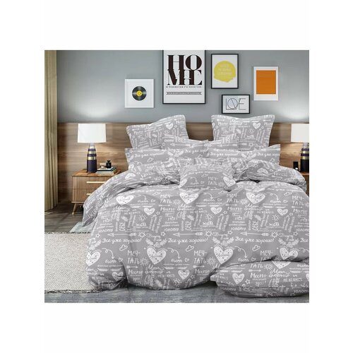 Постельное белье 2 спальное, евро простыня, наволочки 70х70, полисатин