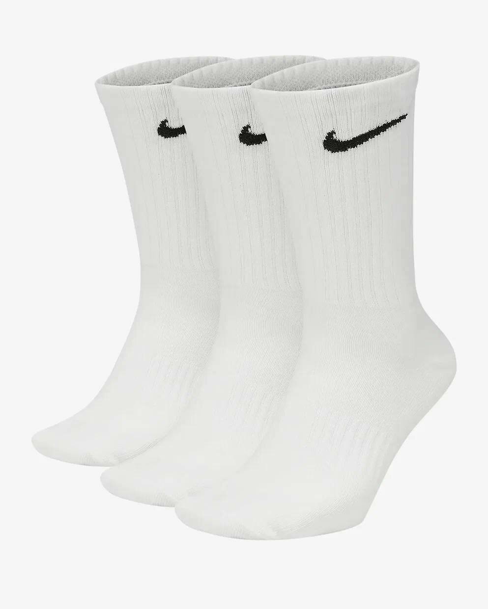 Носки NIKE Everyday Lightweight Crew, комплект, 3 пары, размер 42-46, белый — фото 1