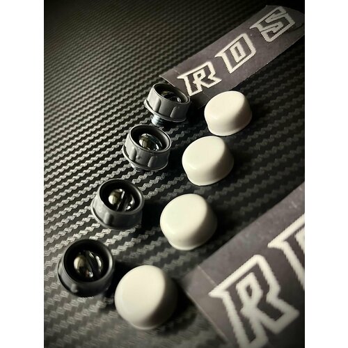 Элемент крепления номерного знака винт (в комплекте 4 штуки) белый цвет колпачка