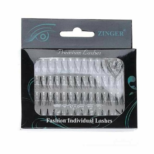 Zinger Ресницы накладные пучковые пушистые длинные без узелка15мм 664₽