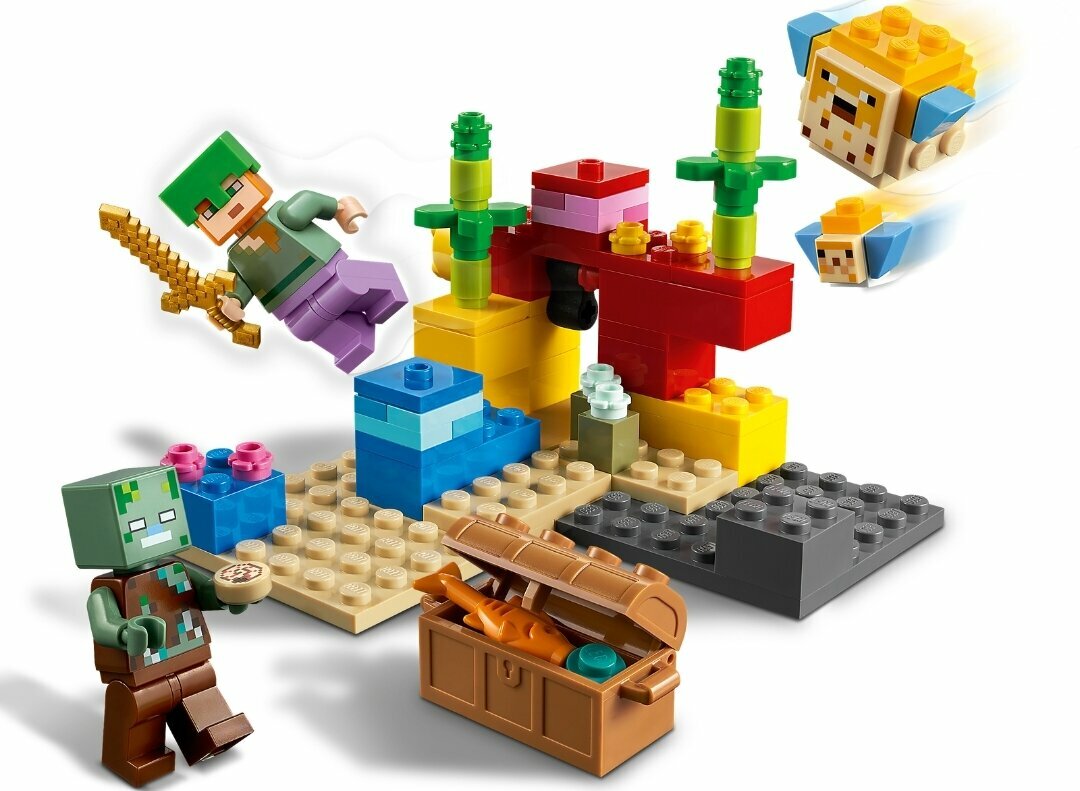 Конструктор/ Мой мир/My World/ Майнкрафт/ Коралловый риф/ 92 детали