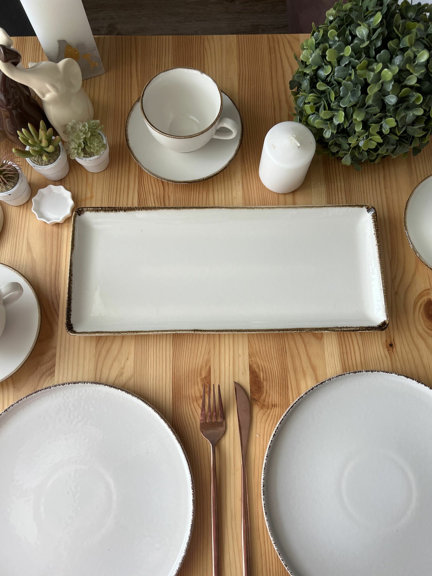 Блюдо Kutahya Porselen (Турция) фарфор 35*15 см 1 шт цвет белый