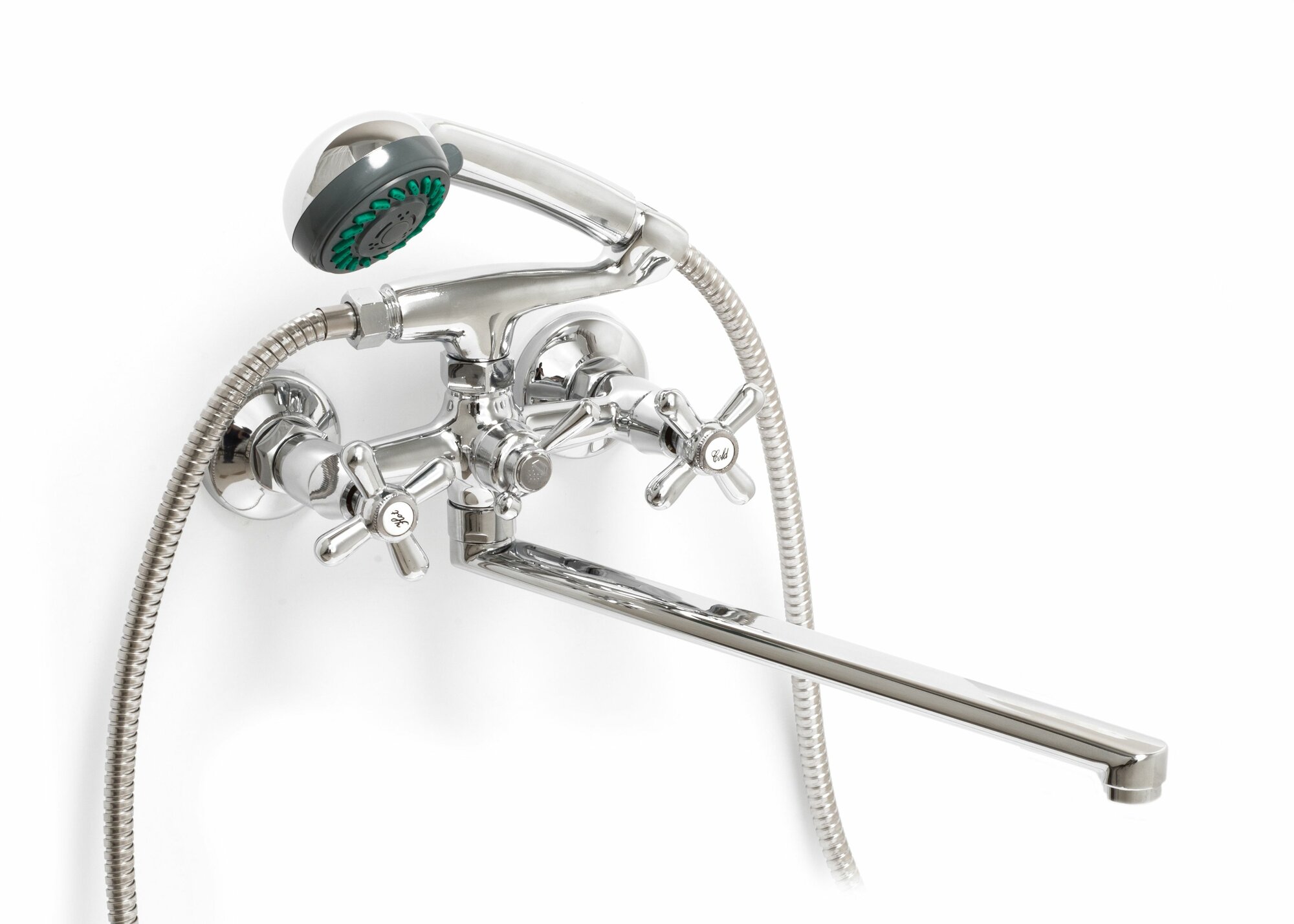 Смеситель для ванны SANTREK AQUA-325 "CLASSIC" 1/2 м/к шар. перекл. Крест SL595 длинный плоск нос