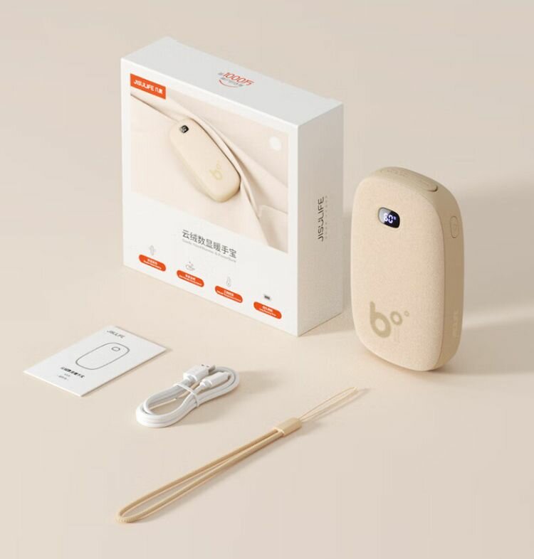 Изображение Xiaomi Jisulife грелка для рук войлок 9000мА бежевый