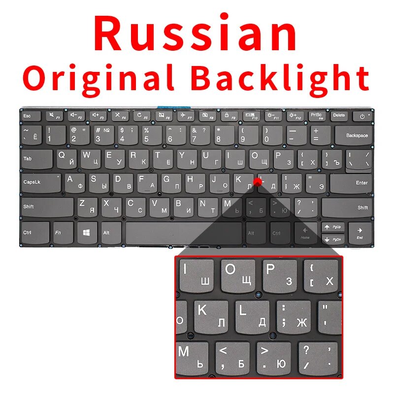 Ноутбук с русской клавиатурой и подсветкой для Lenovo Ideapad 330S-14 V330-14IKB 330S-14AST V130-14IGM PC4SPB PC4SB RU Power Backlit