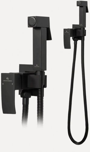 Изображение товара Смеситель встраиваемый с гигиеническим душем Grocenberg GB002 Черный матовый