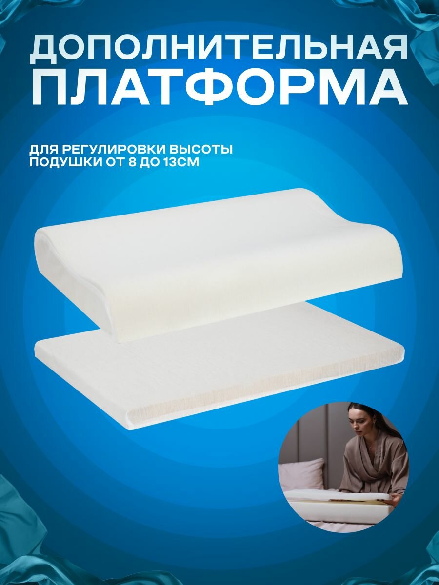 Изображение Подушка ортопедическая для сна для взрослых, анатомическая, подушки для шеи 40х60