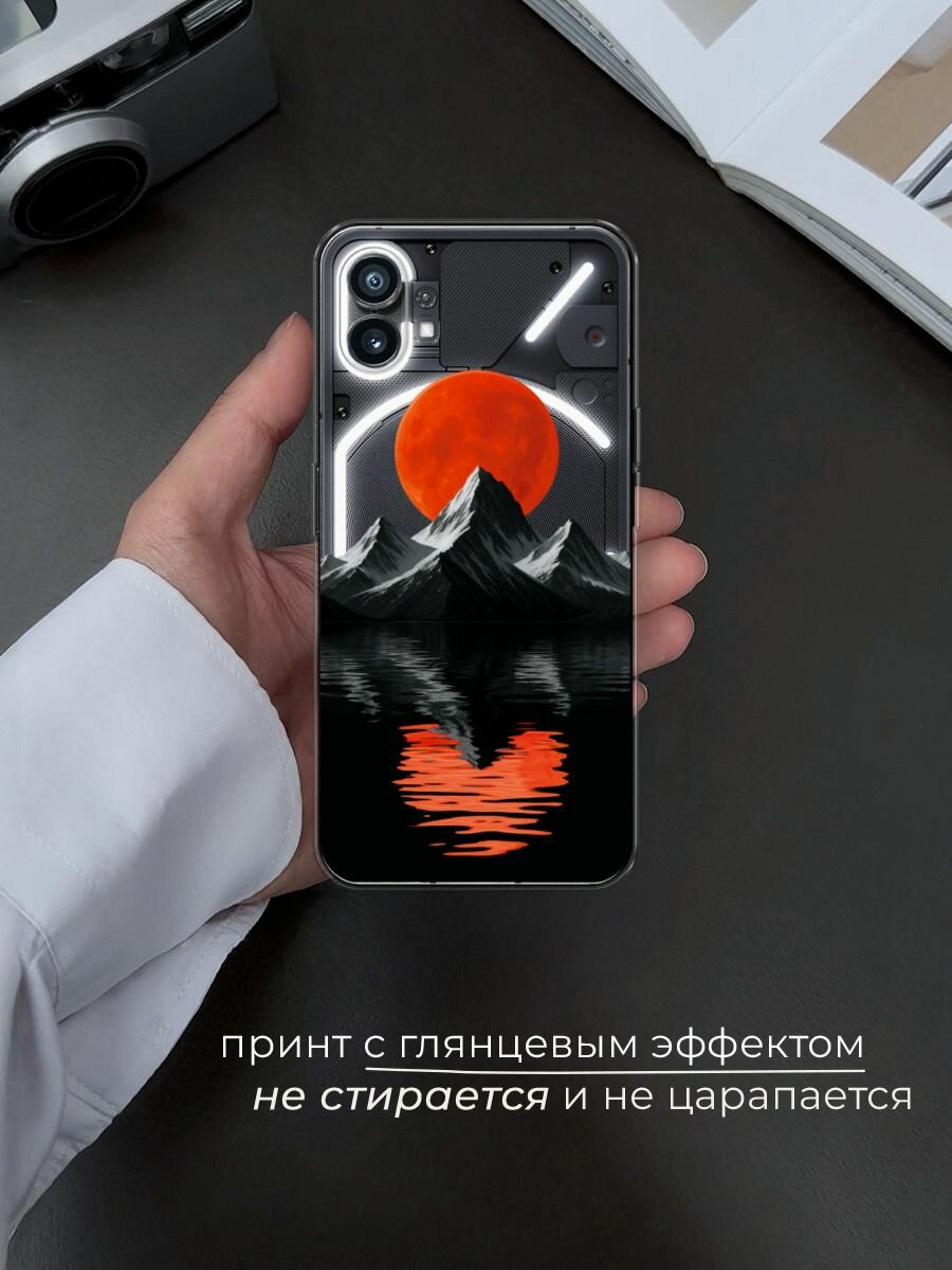 Силиконовый чехол на Nothing Phone 1 / Нафинг Фон 1 с принтом Черная гора 3 — фото 1