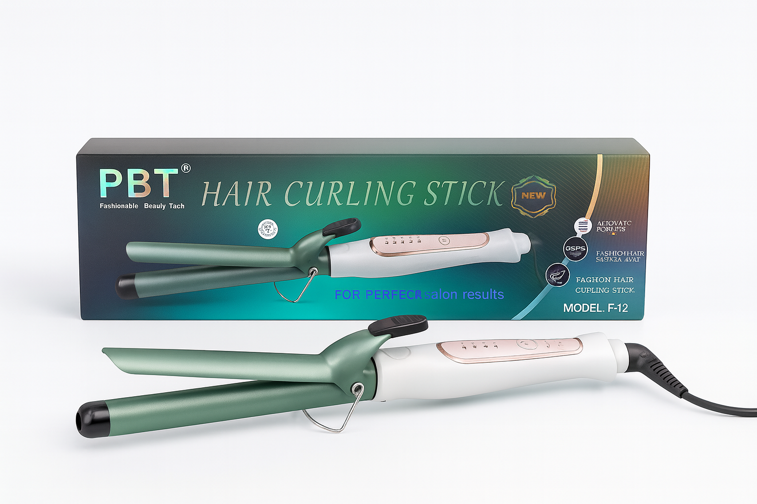 Профессиональная плойка для волос PBT F-12 – 240°C, керамическое покрытие, вращающийся на 360° шнур