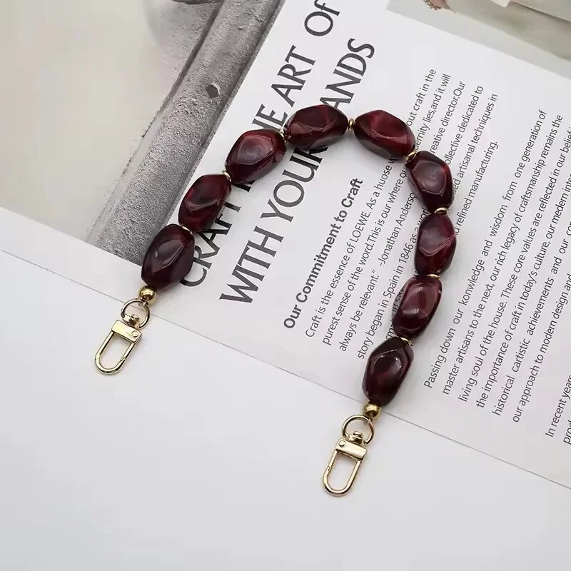 Новый женский аксессуар для сумки черный бежевый красный акриловая смола бусины детали браслет ручной работы женская сменная сумка ручка-цепочка