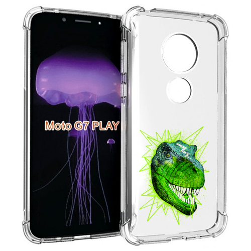 Чехол MyPads зеленый динозавр для Motorola Moto G7 Play задняя-панель-накладка-бампер чехол mypads зеленый динозавр для motorola moto g53 задняя панель накладка бампер