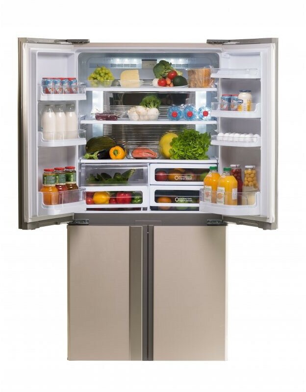 Холодильник Sharp SJEX93PBE, бежевый - фото №13