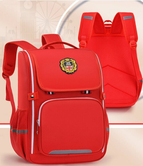 Рюкзак школьный/ городской/ повседневный/ спортивный/ для мальчика/ для девочки/ для первоклассника/ ранец школьный, красный